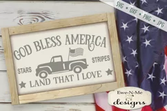 God Bless America Vintage Truck SVG DXF Files Product Image 1
