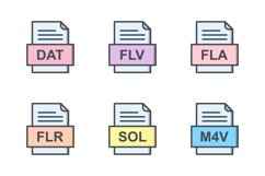 Set Of File Formats Icons Product Image 1