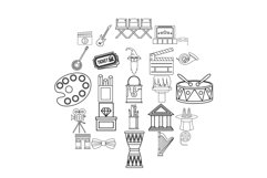 Exhibition icons set, outline style Product Image 1