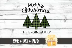 Merry Christmas - Buffalo Plaid Christmas Sign SVG PNG DXF Product Image 2