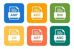 Set Of File Formats Icons Product Image 1