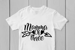 Mamma Of Three - Mother SVG EPS DXF PNG Cutting Files Product Image 2