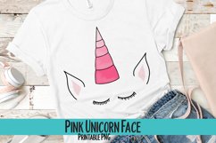 Pink Unicorn Face Sublimation PNG Product Image 1