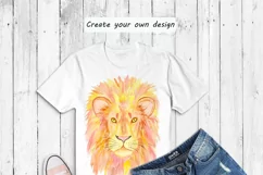 Watercolor Lion - PNG Sublimation Design - Animal Clipart Product Image 4