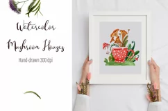 Watercolor Mushroom Houses Sublimation Printing Product Image 2