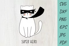 Baby SVG, Super Hero SVG, Cute Cat, doodle illustration Product Image 1