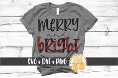 Merry and Bright - Christmas SVG PNG DXF Cut Files Product Image 1