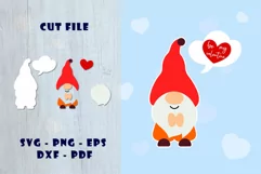 Gnome valentine svg with heart. Be my valentine. Cut file Product Image 1