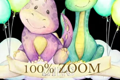 Dinosaurs, watercolor animals, Cute dino clipart, PNG digita Product Image 4