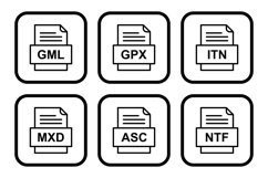Set Of File Formats Icons Product Image 1