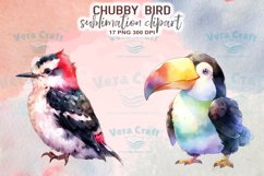 Chubby Bird Watercolor Sublimation Clipart Product Image 7