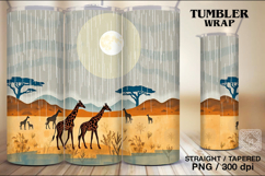 4 Giraffe Tumbler Sublimation, 20 oz Tumbler Wrap Product Image 4