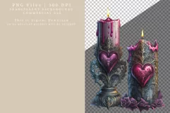 Gothic candles clipart, Gothic clipart, Hearts clipart Product Image 2