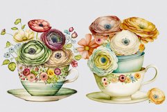 Ranunculus clipart, Flowers sublimation, Spring clipart Product Image 6