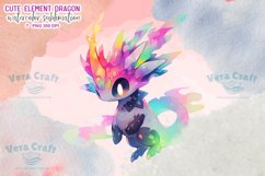 Cute Elemental Dragon Watercolor Sublimation Clipart Set 2 Product Image 7