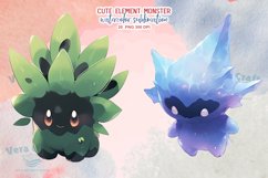 Cute Element Monsters Watercolor Sublimation Clipart Product Image 8