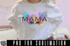 Mama watercolor Sublimation Design|Angel Wings Product Image 1
