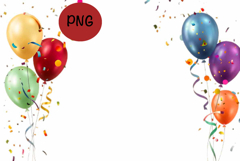 balloon and confetti clipart png Product Image 1