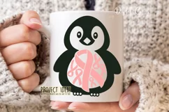 Breast cancer survivor, Penguin SVG / DXF / EPS / PNG files Product Image 3