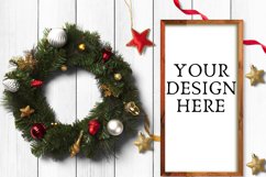 Christmas Wooden Sign Flat Mock Up - PNG Product Image 1