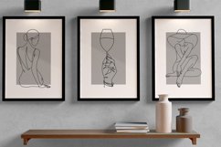 Set of Three Abstract Face Digital Print Frame not included Product Image 2