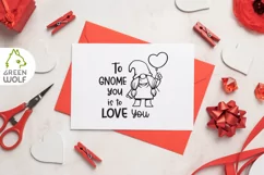 Valentine gnome girl Gnomes svg Valentine quotes svg design Product Image 4