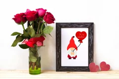 Gnome valentine svg with heart balloon. Be my valentine Product Image 3
