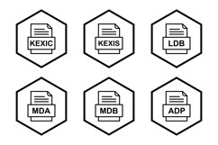 Set Of File Formats Icons Product Image 1