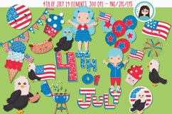 4th of July blue Hair clipart Product Image 1