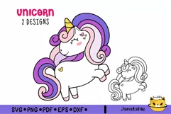purple Unicorn SVG digital clipart, Unicorn svg, Unicorn DXF Product Image 1
