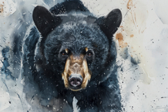 Watercolor Black Bear Background Wallpaper Product Image 1