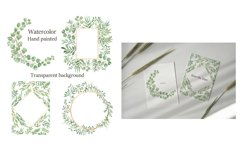 Watercolor Greenery Wreath Clipart Product Image 2