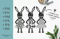 Bunny Rabbits - SVG DXF PNG EPS JPG PDF Cutting File Product Image 1