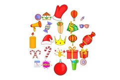 Relaxation icons set, cartoon style Product Image 1