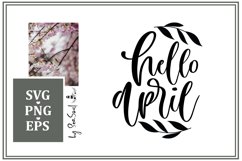 Hello April. Handlettering SVG Product Image 1