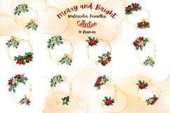Merry and Bright - Watercolor Poinsettia Frames Product Image 2