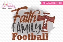 Faith Family Football watercolor sublimation design Product Image 1