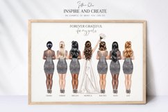 Pewter Wedding Clipart, Grey Bridesmaids Clipart Product Image 7