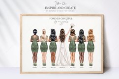 Pale Grass Wedding Clipart, Green Bridesmaids Product Image 7