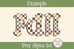 Autumn Checkered Alphabet PNG, Fall Pumpkin Doodle Letters Product Image 6