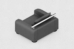 Isometric Arm Chair 3D isolated render Product Image 1
