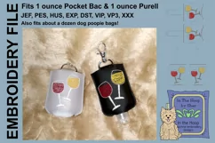ITH Wine Hand Sanitizer Holder - Key Fob or Bag Tag Product Image 1