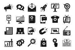 Campaign icons set, simple style Product Image 1