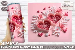 3D Oragami Valentine 20 oz Sublimation Tumbler Wrap Png Product Image 1