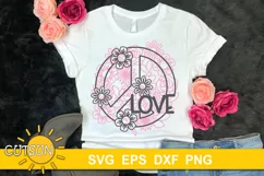 Peace SVG | Floral Peace Love sign SVG | Hippie SVG Product Image 1