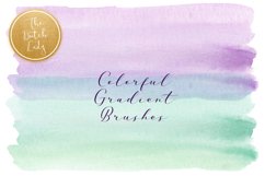 Colorful Gradient Watercolor Brush Smear Clipart Product Image 1