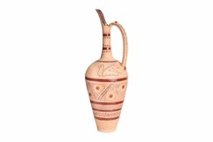 Vintage decorated ceramic jug isolated on a white background Product Image 1