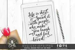 Life is short - Inspirational quote SVG DXF PNG EPS Product Image 1