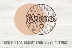 Welcome sign svg Door signs Round sign svg file Laser cut Product Image 3