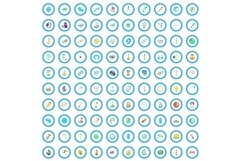 100 science icons set, cartoon style Product Image 1